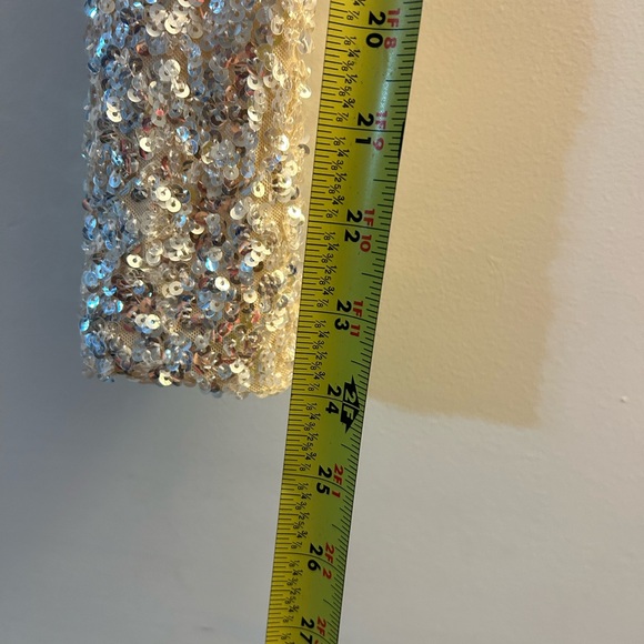 NWT American Threads Sequin Crop Top Women small long sleeve beige sparkle shirt - Picture 8 of 8